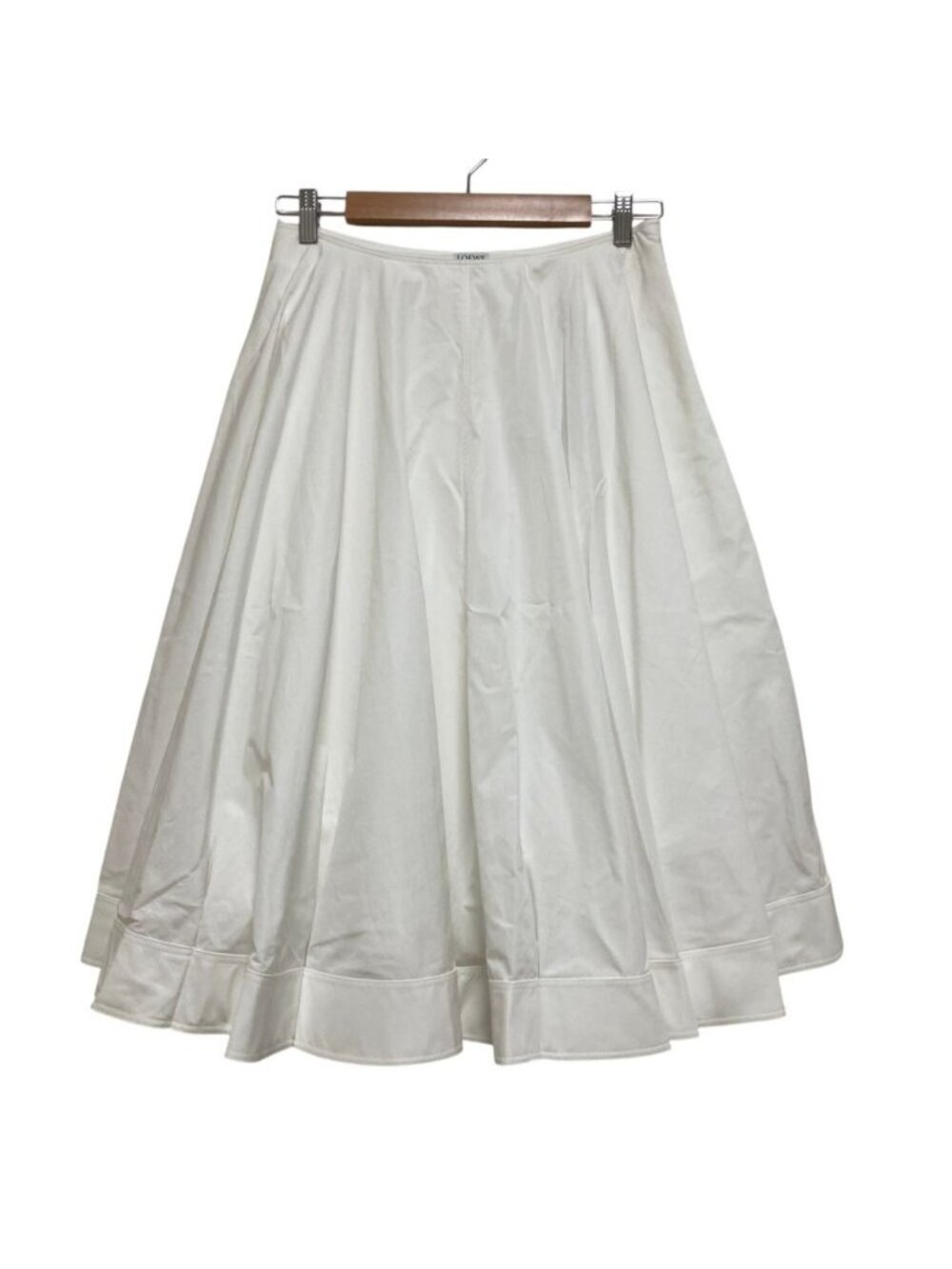 Loewe Anagram Embroidery Poplin Flareskirt White